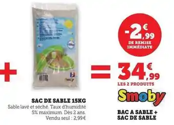 Super U Smoby - sac de sable 15kg offre