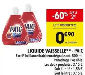 Supeco PAIC LIQUIDE VAISSELLE offre