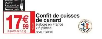 Promocash Confit de canard offre
