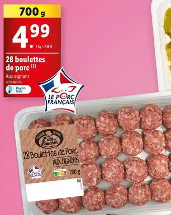 Lidl 28 boulettes de porc offre