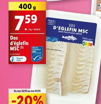 Lidl Dos d’églefin MSC (5) offre