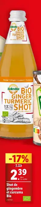 Lidl Solevita Shot de gingembre et curcuma Bio offre