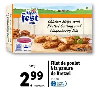 Lidl Alpen fest style Filet de poulet à la panure de Bretzel offre