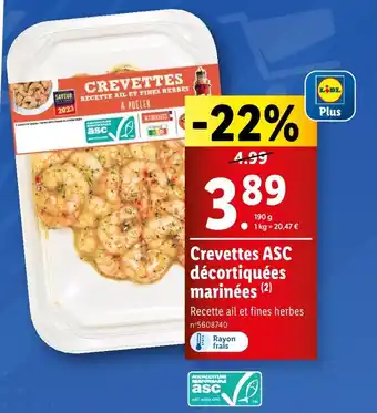 Lidl LIDL Crevettes ASC offre