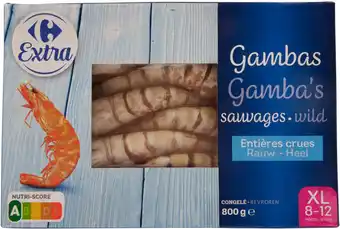 Carrefour CARREFOUR EXTRA Gambas sauvages entières crues surgelées offre