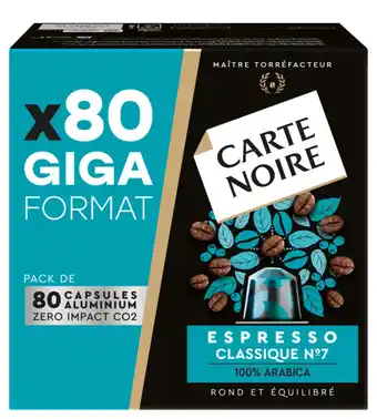 Carrefour CARTE NOIRE Capsules de café Giga format offre