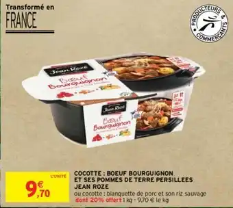 Intermarché Jean roze - cocotte: boeuf bourguignon et ses pommes de terre persillees offre