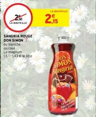 Intermarché Don simon - sangria rouge offre