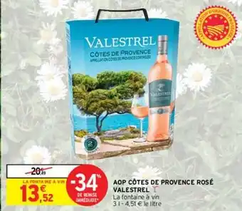 Intermarché Valestrel - aop côtes de provence rosé offre