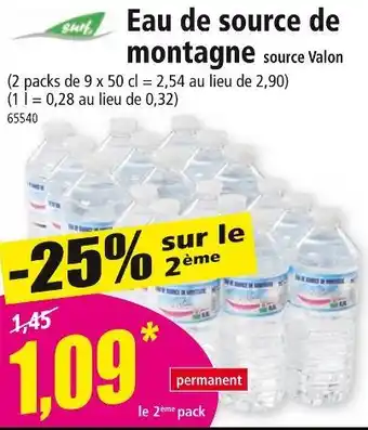 Norma Surf Eau de source de montagne offre