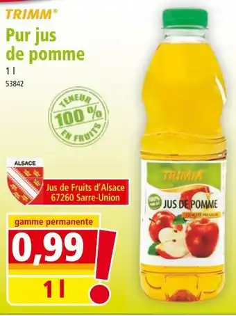 Norma TRIMM Pur jus de pomme offre