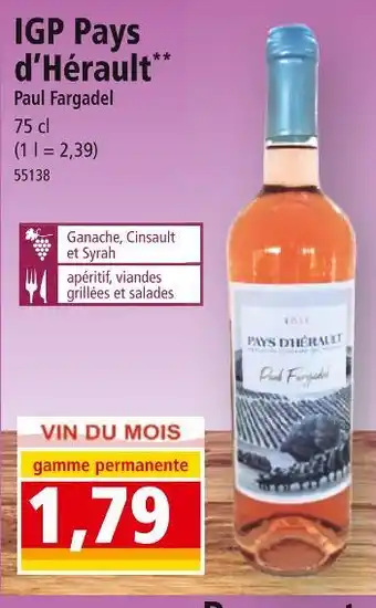 Norma Paul Fargadel IGP Pays d’Hérault offre