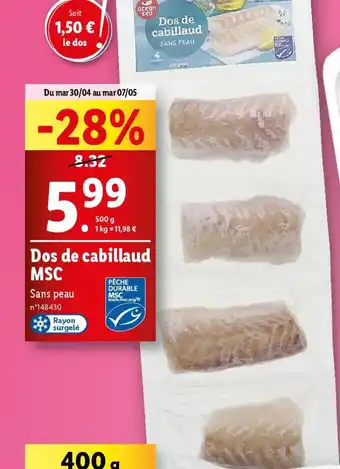 Lidl Dos de cabillaud offre