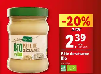 Lidl Pâte de sésame Bio offre