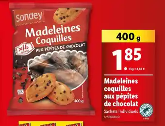 Lidl Madeleines coquilles aux pépites de chocolat offre