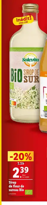 Lidl Sirop de fleur de sureau Bio offre