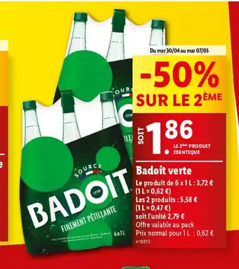 Lidl Badoit verte offre