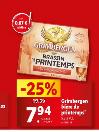 Lidl Grimbergen bière de printemps offre