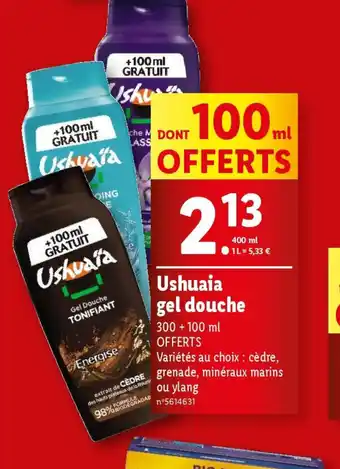 Lidl Ushuaia gel douche offre