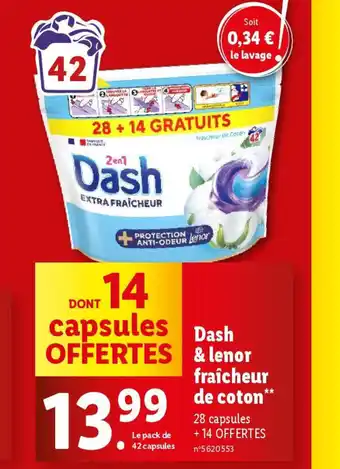 Lidl Dash & lenor fraicheur de coton offre