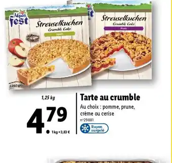 Lidl Tarte au crumble offre