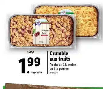 Lidl Crumble Cake offre