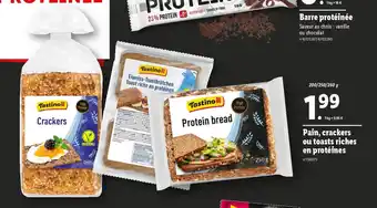 Lidl Pain, crackers ou toasts riches en protéines offre