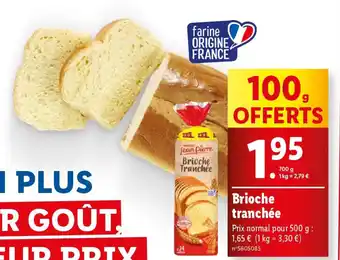 Lidl Brioche Tranchée offre