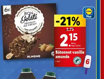 Lidl Bâtonnet vanille amande offre