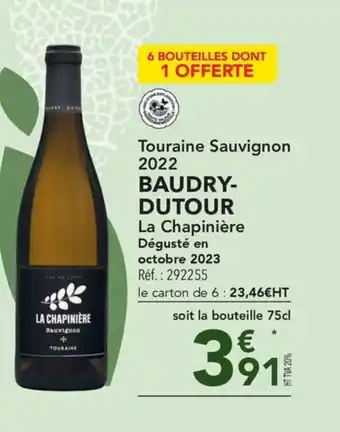 METRO Touraine Sauvignon 2022 BAUDRY- DUTOUR offre