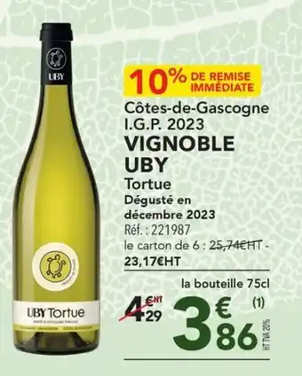 METRO Côtes-de-Gascogne I.G.P. 2023 VIGNOBLE UBY Tortue offre