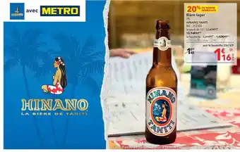 METRO Bière lager HINANO TAHITI offre