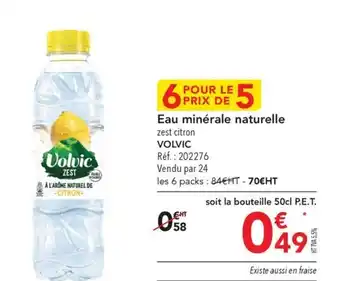 METRO Eau minérale naturelle zest citron VOLVIC offre