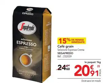 METRO Café grain Selezione Espresso Crema SEGAFREDO offre