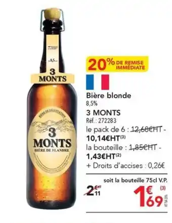 METRO Bière blonde 8,5% 3 MONTS Réf.: 272283 offre