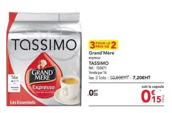 METRO Grand'Mère expresso TASSIMO offre