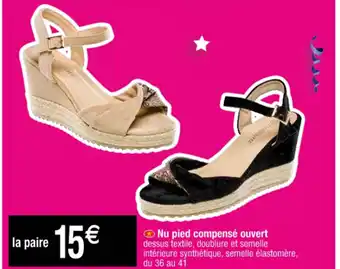 Cora x Carrefour Nu pied compensé ouvert offre