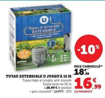 Hyper U Tuyau extensible u jusqu'à 15 m offre