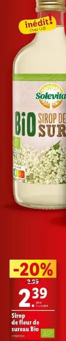 Lidl Solevita - sirop de fleur de sureau bio offre