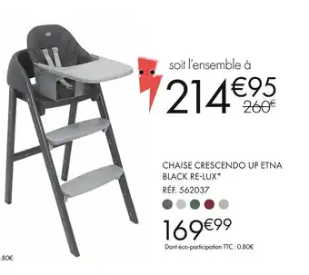 Aubert CHAISE CRESCENDO UP ETNA BLACK RE-LUX offre