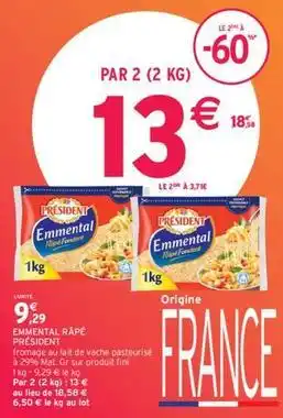 Intermarché Contact Président - emmental råpe offre