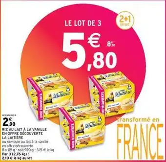 Intermarché Contact La laitière - riz au lait à la vanille en offre découverte offre