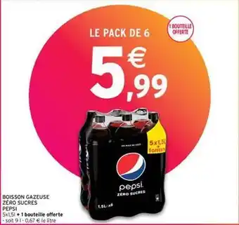 Intermarché Contact Pepsi - boisson gazeuse zéro sucres offre