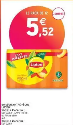 Intermarché Contact Lipton - boisson au the pêche offre