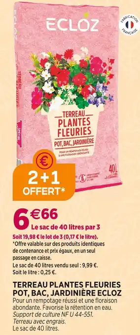 Delbard ECLOZ TERREAU PLANTES FLEURIES POT, BAC, JARDINIÈRE offre