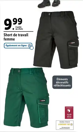 Lidl Short de travail femme offre