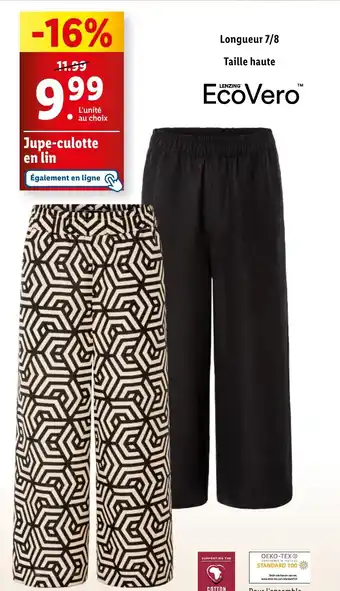 Lidl Jupe-culotte en lin offre