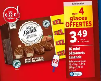 Lidl 16 mini bâtonnets amande offre