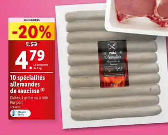 Lidl 10 spécialités allemandes de saucisse (3) offre