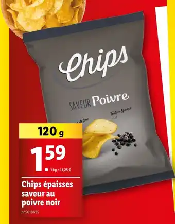 Lidl Chips épaisses saveur au poivre noir offre